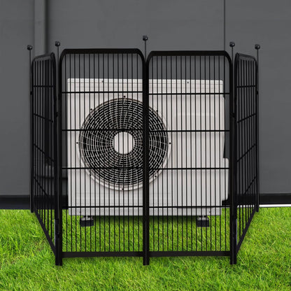 Getlay 36 in(H) Garden Fence, Wide Gate Low Threshold, 10 Panels Total 22.1 Ft(L) Heavy Duty Iron Animal Barrier Fence for Yard,Suitable for Indoor Or Outdoor Dog Fencing,Garden Border Fence