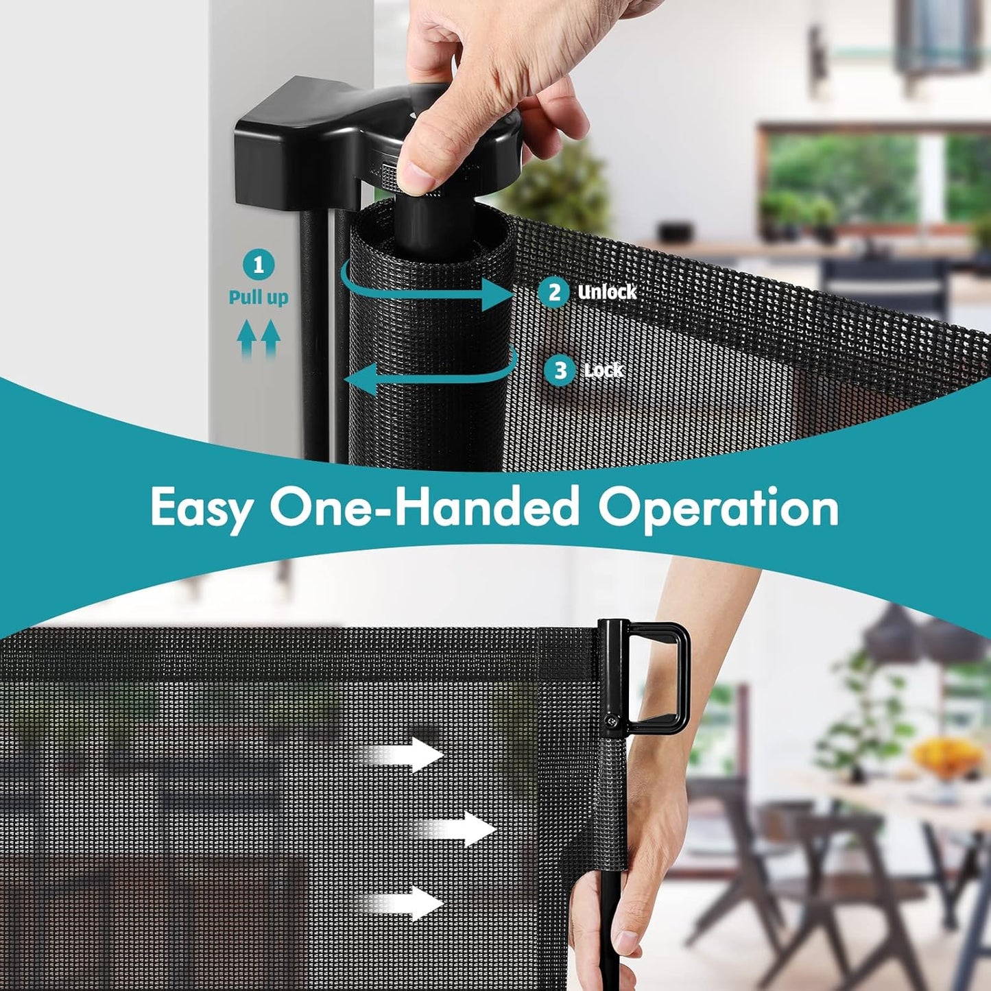 Extra Wide Baby Gate for Large Openings Retractable Baby Gates Indoor Outdoor Extra Long Dog Gate for Doorway Stair Gates for Kids or Pets Extra Large Dog Gate for Stairs