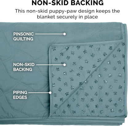 FurHaven Waterproof Blanket & Furniture Protector Cover with Non-Slip Backing, Machine Washable, Jumbo/King, Quilted Twill, Gray