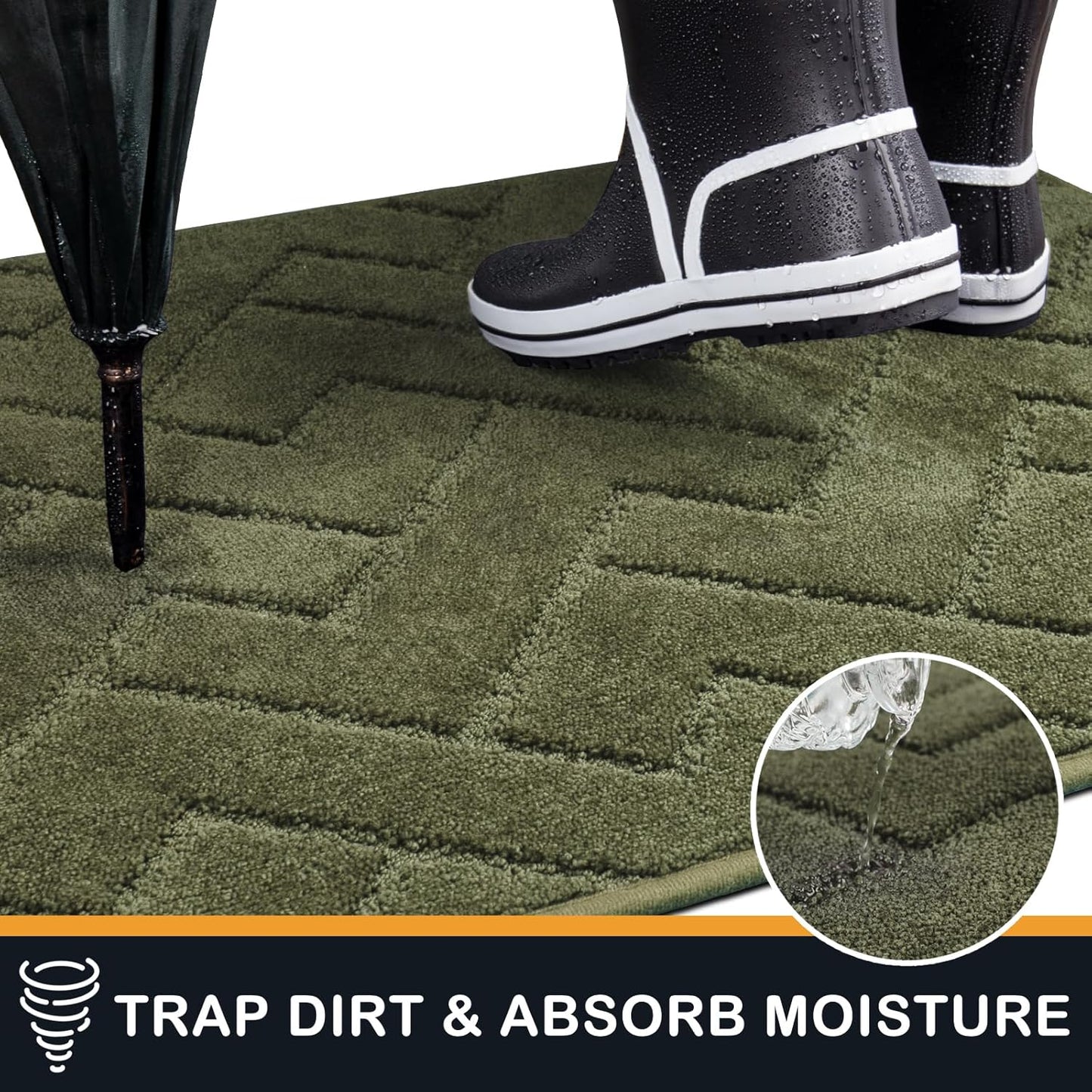 PURRUGS Dirt Trapping Door Mat 20" x 31.5", Non-Slip Machine Washable Entry Rug, Dog Doormat, Indoor Front Door Mat, Super Absorbent Entryway Rug for Muddy Shoes & Paws, Taupe