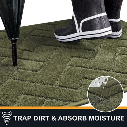 PURRUGS Dirt Trapping Door Mat 20" x 31.5", Non-Slip Machine Washable Entry Rug, Dog Doormat, Indoor Front Door Mat, Super Absorbent Entryway Rug for Muddy Shoes & Paws, Taupe