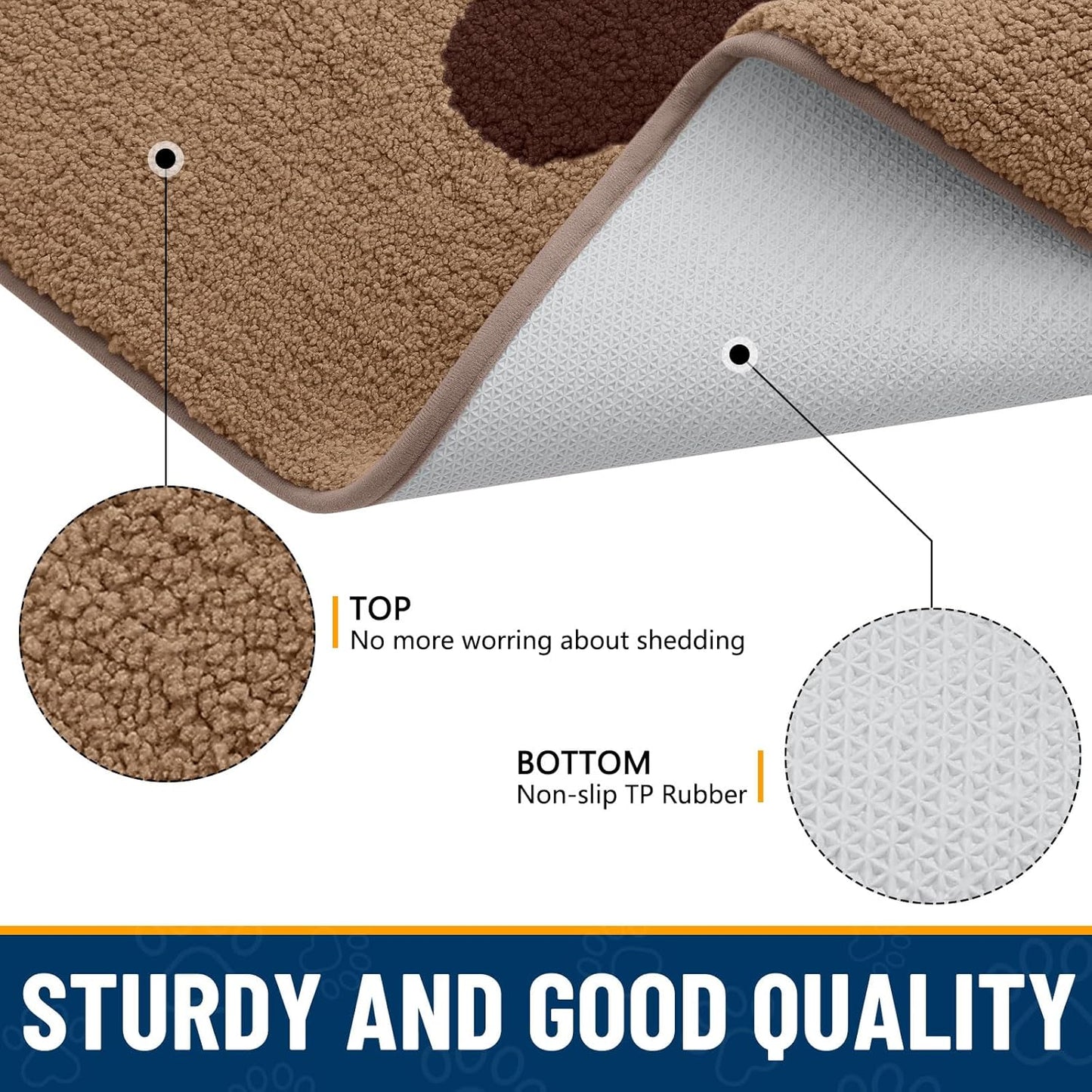 Smiry Dog Door Mat for Muddy Paws, Absorbs Moisture and Dirt, Low-Profile Entryway Mat with Non-Slip Backing, Entry Indoor Outdoor Doormat for Inside Floor (30x20 Inches, Grey, Striped)