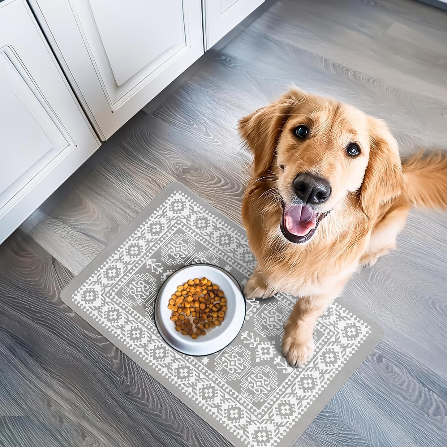 NALALAS Dog Mat for Food and Water, Cat Feeding Mat | Waterproof Dog Bowl Mat | Non-Slip Pet Food Mat for Floors | Pet Mats for Food and Water | Easy to Clean