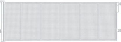 Reinforced 120" Extra Wide Retractable Baby Gates for Stairs, Mesh Saftey Gate for Pets, 10 Foot Retractable Dog Gate, No Drilling, One-Hand Operation, Retractable Gate for Indoor & Outdoor Use
