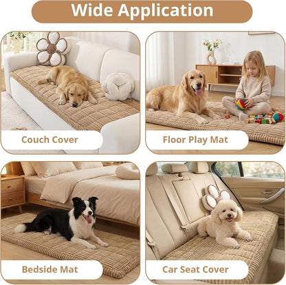 OstepDecor Couch Cover for Dogs, Washable Non Slip Sofa Cover for Pets, Soft Couch Covers for Sofa, Loveseat and Sectional, Furniture Protector Against Pet Hair & Scratches (27.6" x 27.6", Khaki)