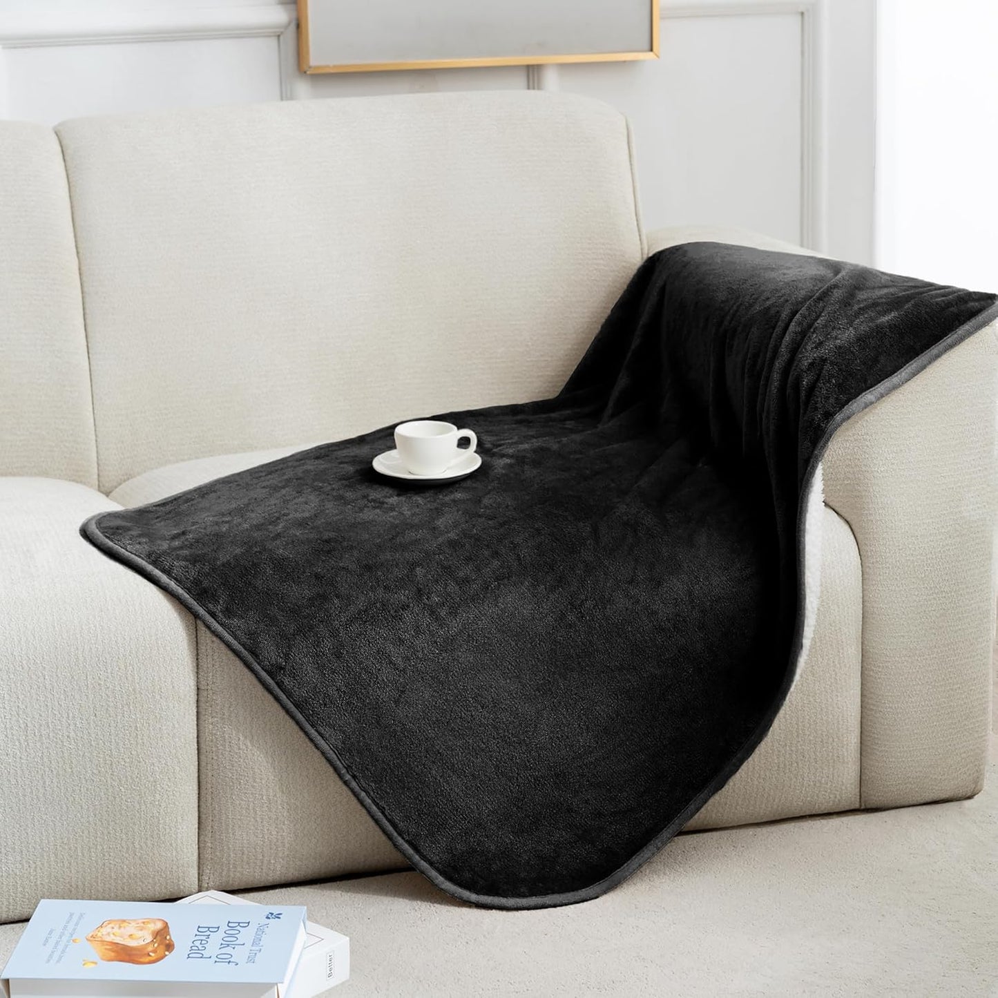gogobunny Waterproof Blanket for Bed Couch Sofa, Liquid Pee and Fur Proof Pet Blanket for Dog Puppy Cat, Reversible Sherpa Fleece Throw Blanket Furniture Cover Protector (Grey, 50x60 inches)