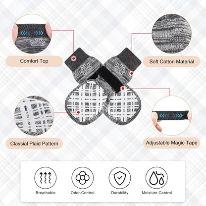 BEAUTYZOO Dog Socks to Prevent Licking Paws -Dog Shoes for Hot Pavement & Hardwood Floors Anti Slip, Traction Control Boots & Paw Protectors with Double Side Grips for Small Medium Large Senior Dogs