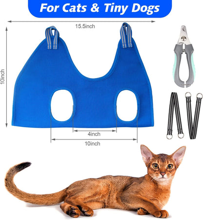 ATESON Pet Grooming Hammock with Nail Clippers/Nail Trimmers/Grooming Scissors, Dog Grooming Harness for Nail Trimming, Pet Grooming Sling Helper
