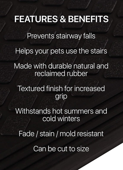 FINEHOUS Rubber Stair Treads Non-Slip Outdoor 48”x10” (4-Pack) – Anti-Slip Step Mat with Nosing