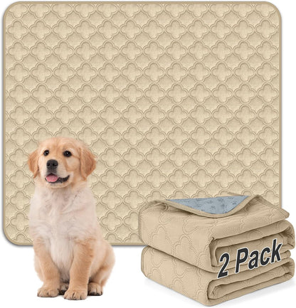 FunFurry Washable Pee Pads for Dogs - 4 Pack Reusable Pee Pads，Waterproof Puppy Pads，Pet Training Pads，Super Absorbent with Dog Paw Shape Non-Slip Backing (Cream, 18" X 24" - 4 Pack)