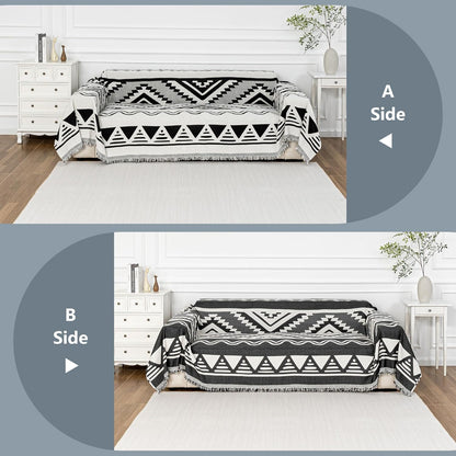 MYSKY HOME Couch Cover for Dogs, Washable Couch Covers, Non Slip Sofa Cover, Couch Cover 2 Cushion Sofa Dogs Furniture Protector with Tassels, Chenille Sofa Slipcover for Pets, 71"x118", Dark Grey