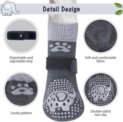 SCENEREAL 6Pcs Anti Slip Dog Socks to Prevent Licking Paws for Hot/Cold Pavement, Dog Grippy Socks for Hardwood Floors, Dog Shoes for Boots & Paw Protectors for Puppy Small Medium Large Senior Dogs