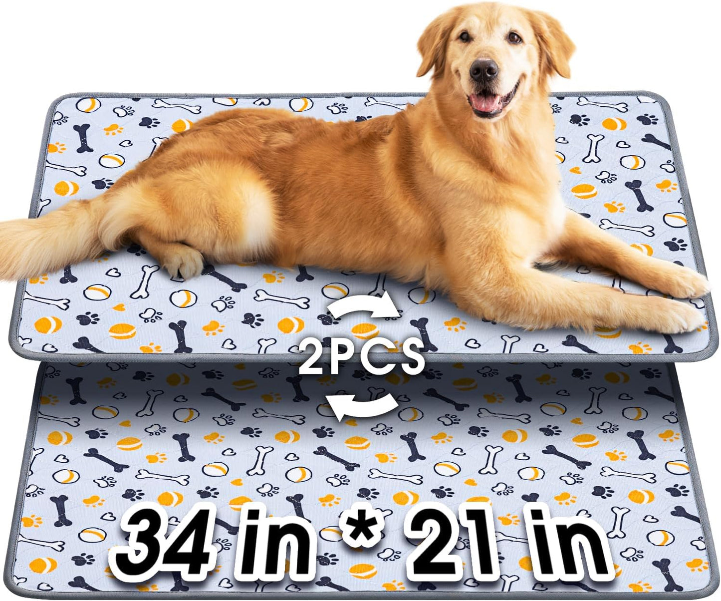 Hompet Dog Grass Pad with Tray Large, 35"x22.5", 2 Reusable Artificial Turf for Dogs Potty, Waterproof Non-Slip Washable Pee Pads, Quickly Absorbency Portable Dog Litter Box for Indoor/Outdoor Use