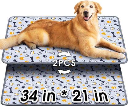 Hompet Dog Grass Pad with Tray Large, 35"x22.5", 2 Reusable Artificial Turf for Dogs Potty, Waterproof Non-Slip Washable Pee Pads, Quickly Absorbency Portable Dog Litter Box for Indoor/Outdoor Use