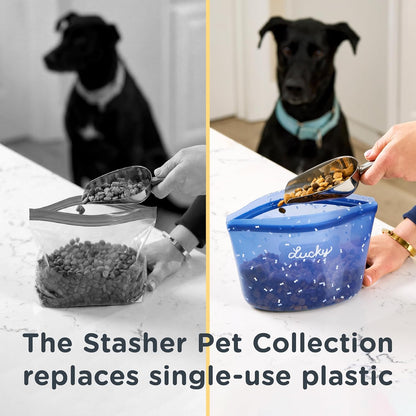 Stasher Pet Reusable Puppy Essentials Dog Food Can Lids, Cat Food Lids for Cans, Airtight Seal, Dog Travel Accessories, Food Grade Silicone Stretch Lids, Freezer & Dishwasher Safe, 3-Pack