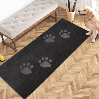 PURRUGS Dirt Trapping Door Mat 20" x 31.5", Non-Skid/Slip Machine Washable Microfiber Entrance Rug, Shoes Scraper, Dog Doormat, Super Absorbent Floor Mat for Muddy Wet Shoes and Paws, Grey