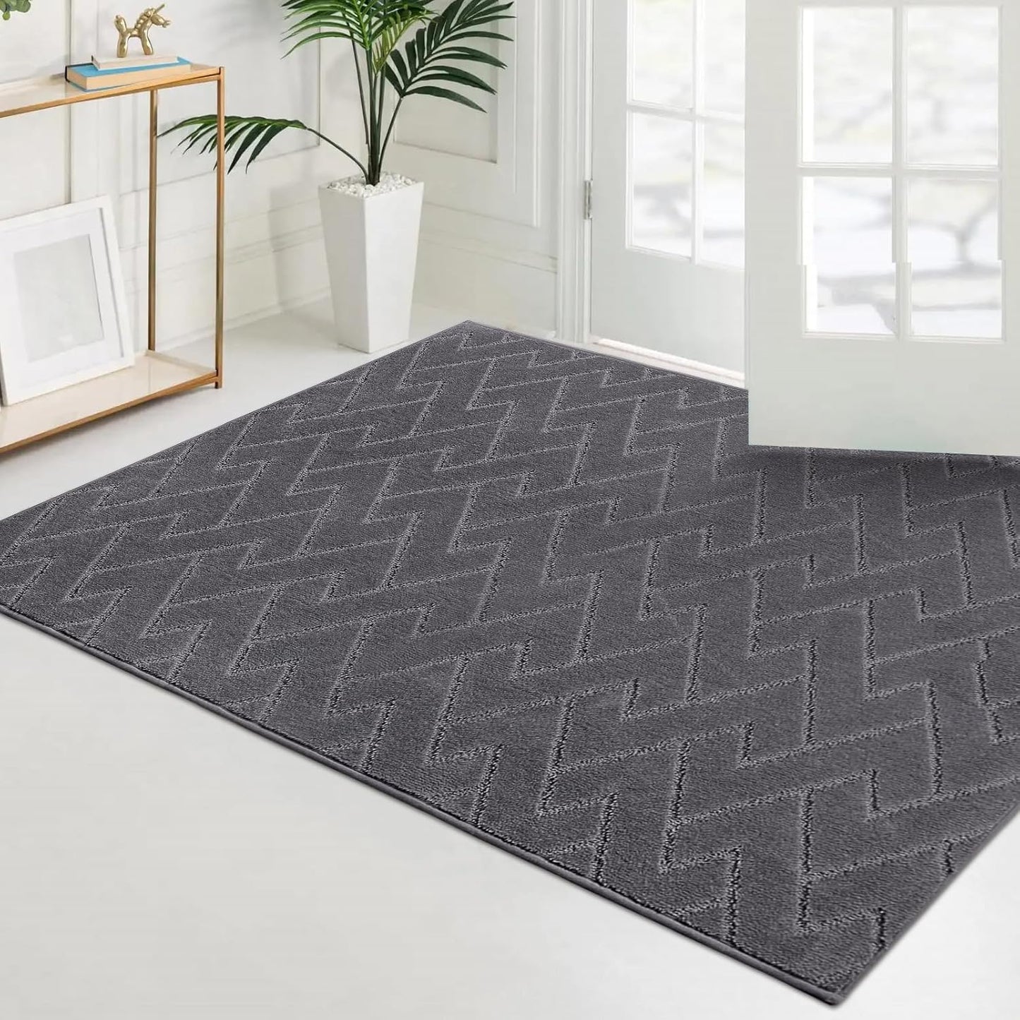 PURRUGS Dirt Trapping Door Mat 20" x 31.5", Non-Slip Machine Washable Entry Rug, Dog Doormat, Indoor Front Door Mat, Super Absorbent Entryway Rug for Muddy Shoes & Paws, Taupe