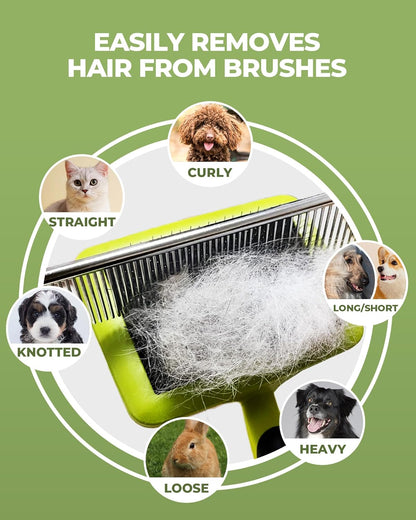 Dog Brush for Shedding,7 PCS Pet Grooming Brush Kit to De-fur & Hair Slicker Deshedding Brushes with Undercoat Rake Comb Bath Brush&Nail Clipper for Grooming Short Long Haired Dogs Cats Blue