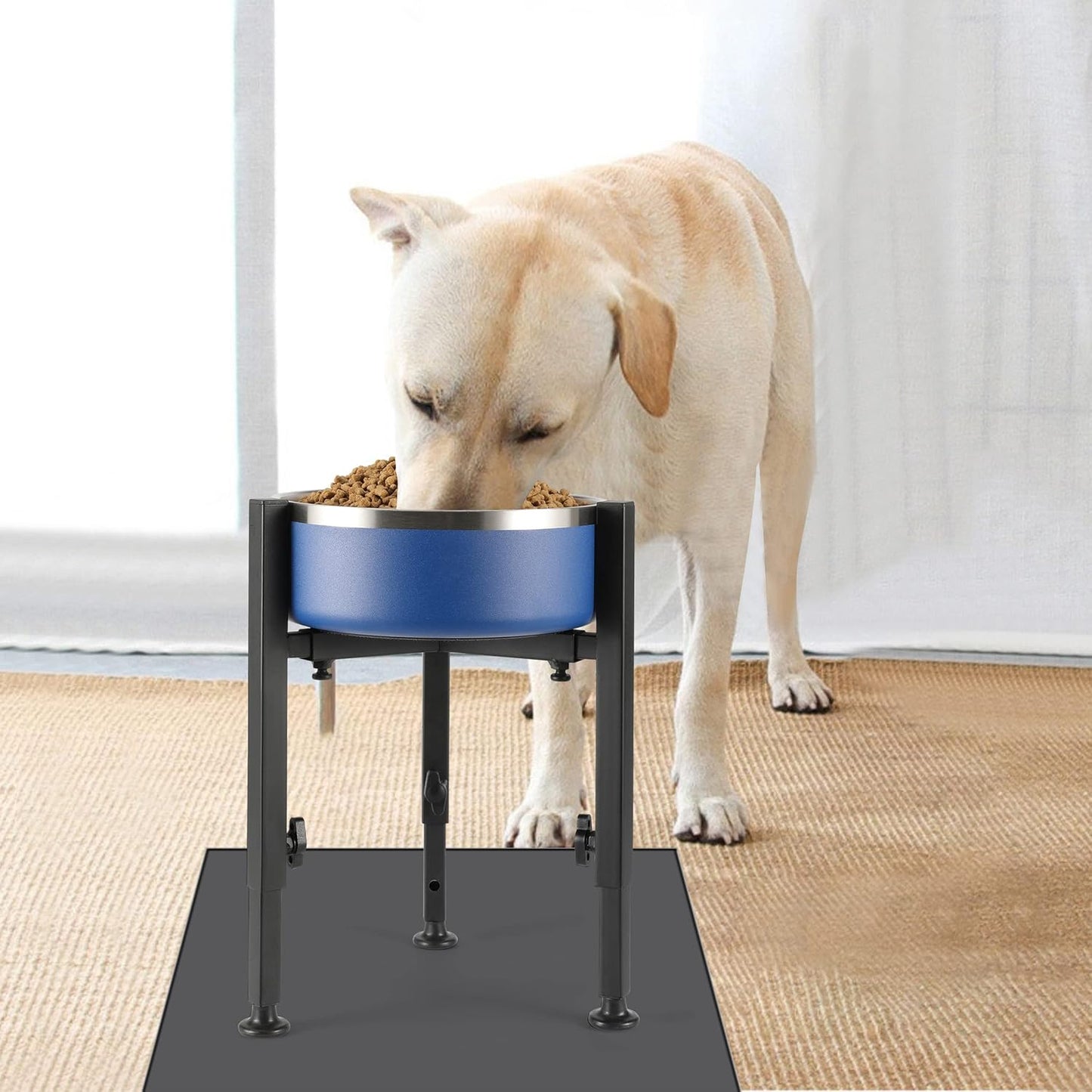 PROERR Single Dog Bowl Stand,Tall Dog Food Stand Adjustable Wide 7-11" Heights 14.5",Metal Elevated PET Bowl Holder Raised Water Feeder for Medium,Large Dog(Bowl Not Included)