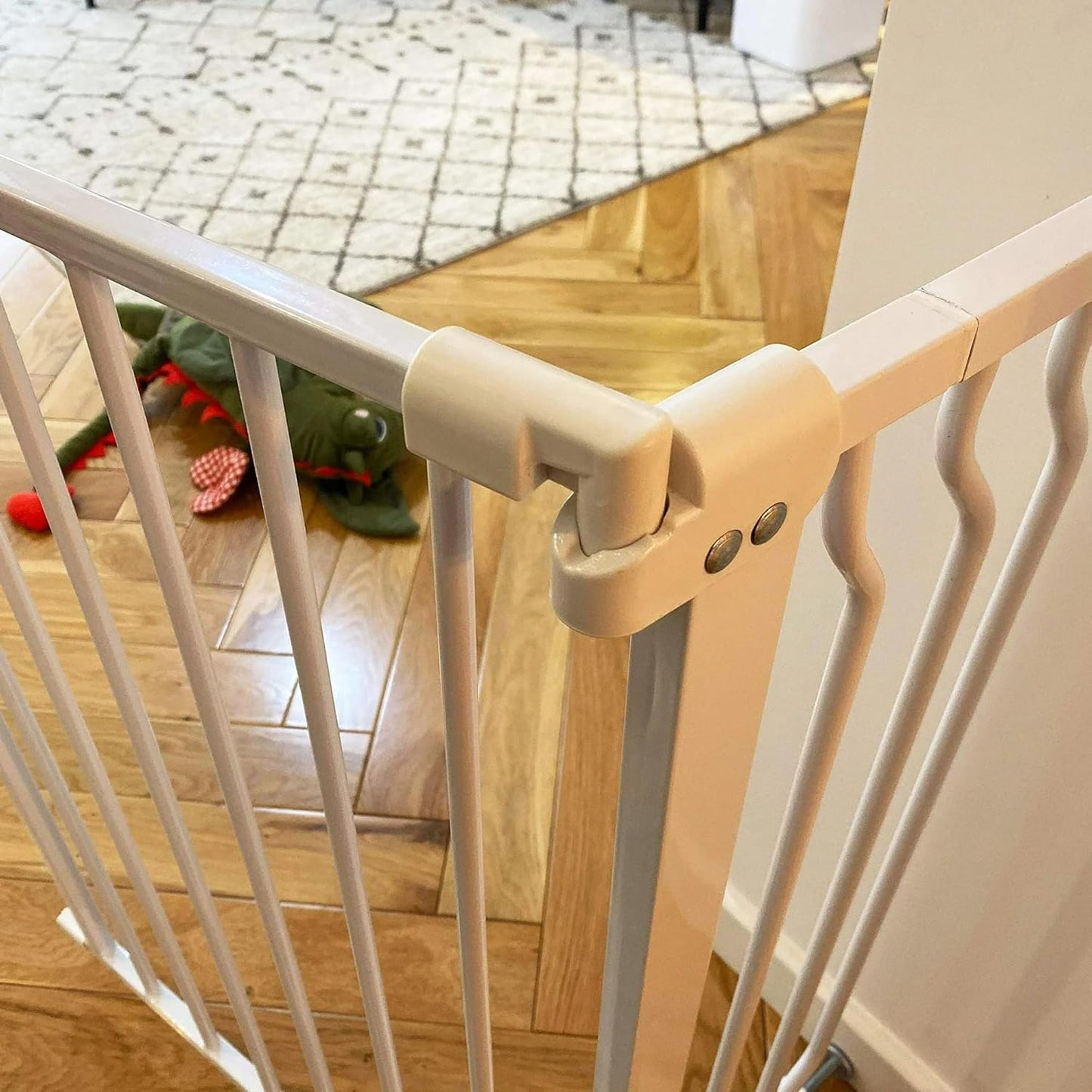 BalanceFrom 29.1-38.5" Easy Walk-Thru Baby and Pet Safety Gate with Hold-Open and Auto-Close – Adjustable Steel Barrier for Stairs, Doorways, and Hallways, No Drilling Installation