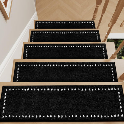 tchdio Stair Treads Landing Mat Non Slip, Soft Stair Treads for Wooden Steps Indoor, Stair Carpet Treads Reusable Adhesive for Kids Elders and Pets, Washable Stair Rugs Stair Runner 31"x31" Beige