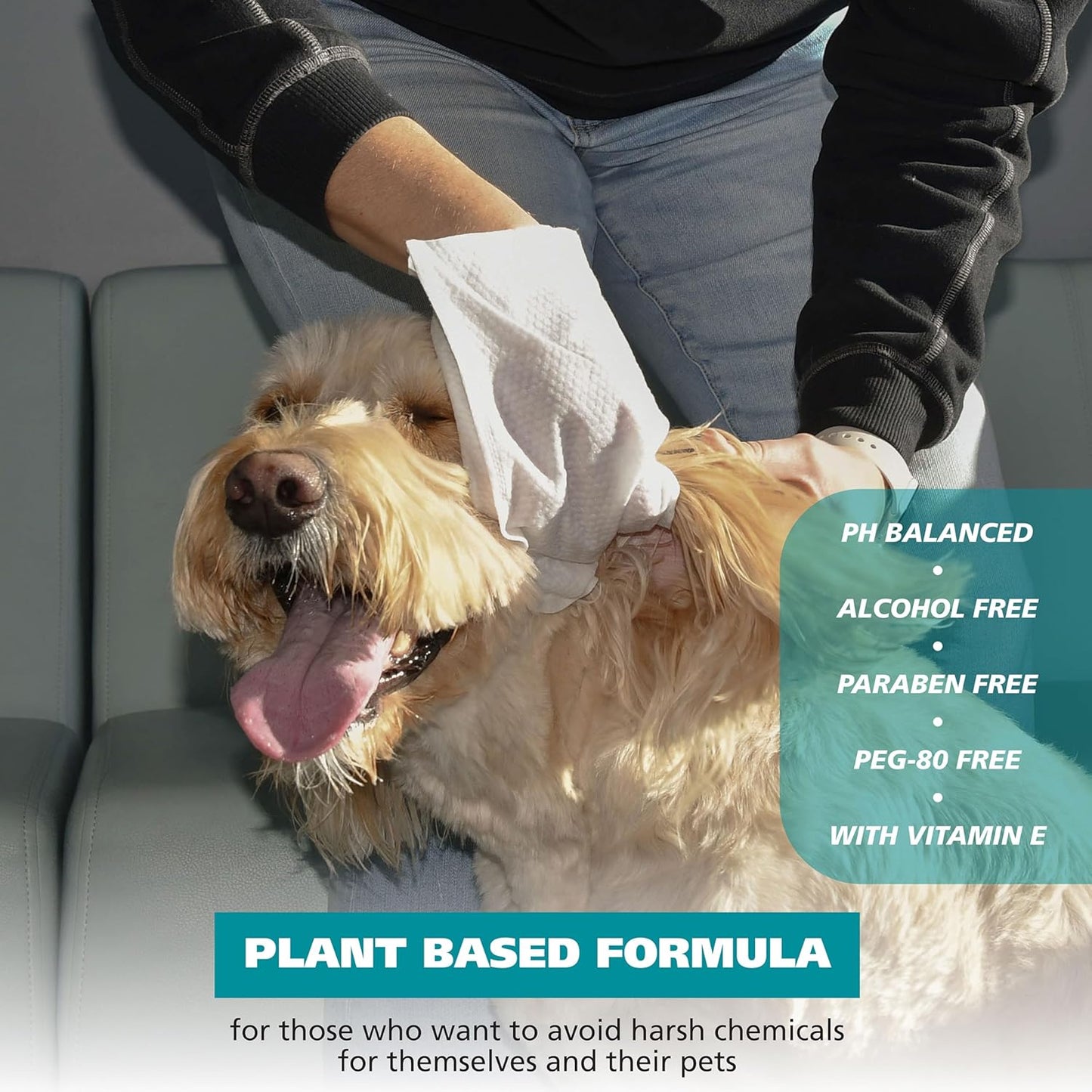 Wahl Refresh Cleaning Mitt Dog Wipes for Ick-Free Cleaning of Dog Paws, Face, Ears and Butt - Coconut Lime Verbena Scent – 24 ct - Model 3027121