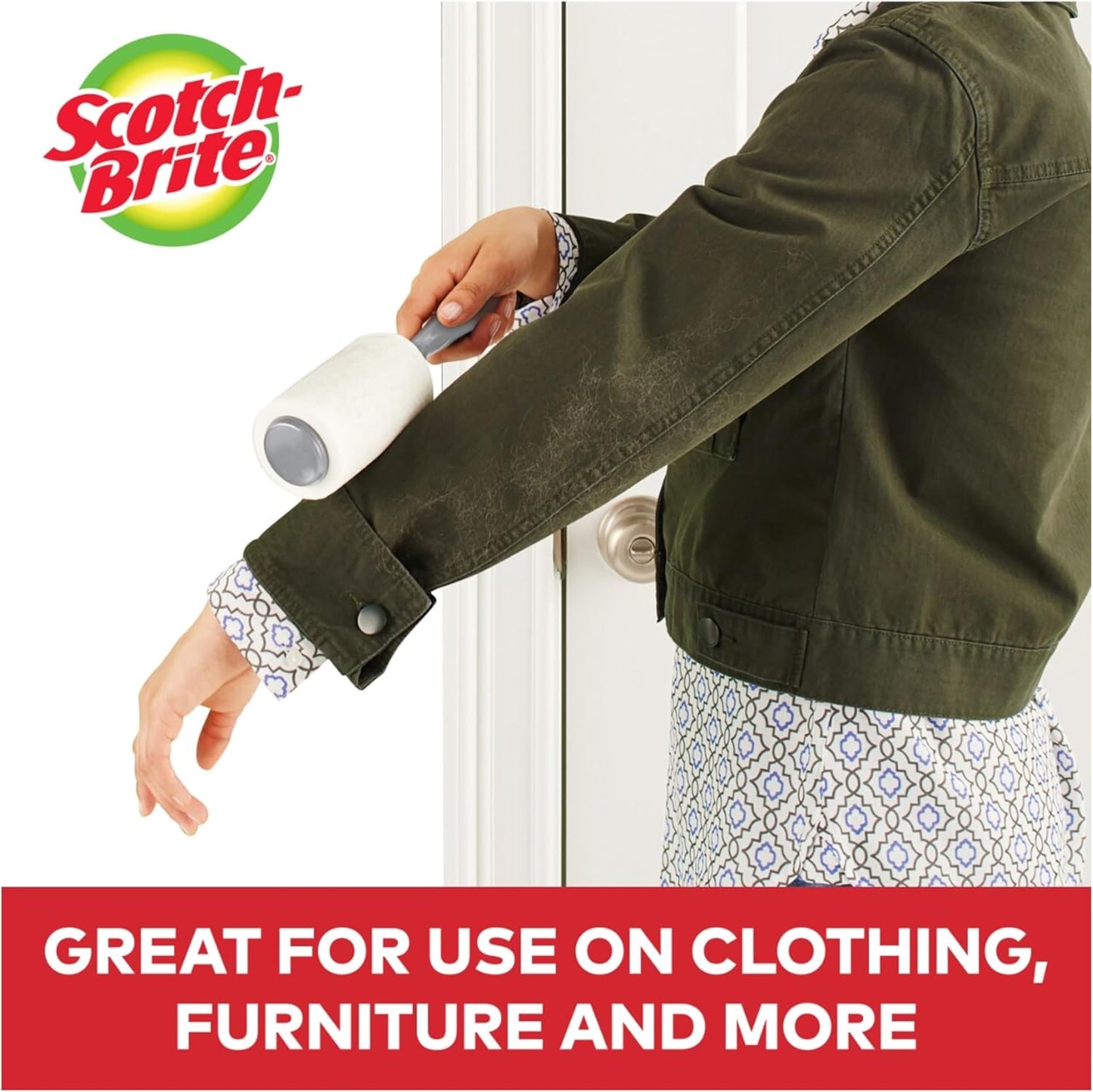 Scotch-Brite Everyday Clean Lint Roller, Lint Remover for Pet Hair, Dark Clothes, Furniture, and Dusty Surfaces, Picks Up Fur & Fluff in Your Home, Car, & Office, 5 Pack, 475 Adhesive Sheets Total