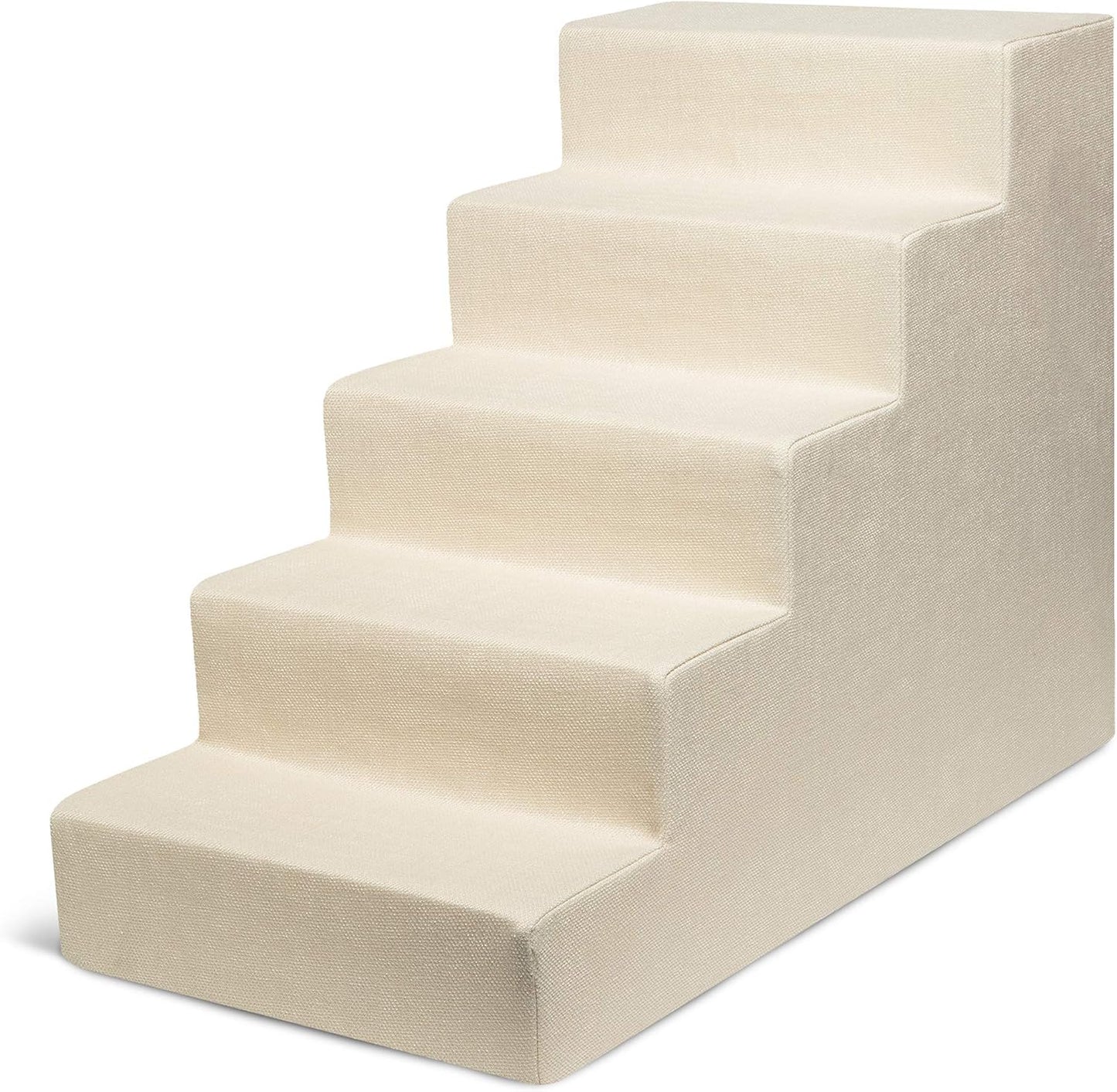 Best Pet Supplies Dog Stairs & Steps - Foam Steps for Small Dogs & Cats, Non-Slip Indoor Balanced Pet Step Support, Dog Ramp, No Assembly, Ash Gray Linen, 2-Step (12-inch Height)