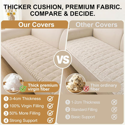 Smiry Non Slip Couch Covers for Dogs, Fuzzy Pet Couch Covers for 2-3 Cushion Sofa Pet Friendly, Soft Sofa Slipcovers Cushion Furniture Protector Washable (Beige, 27.6" x 59")
