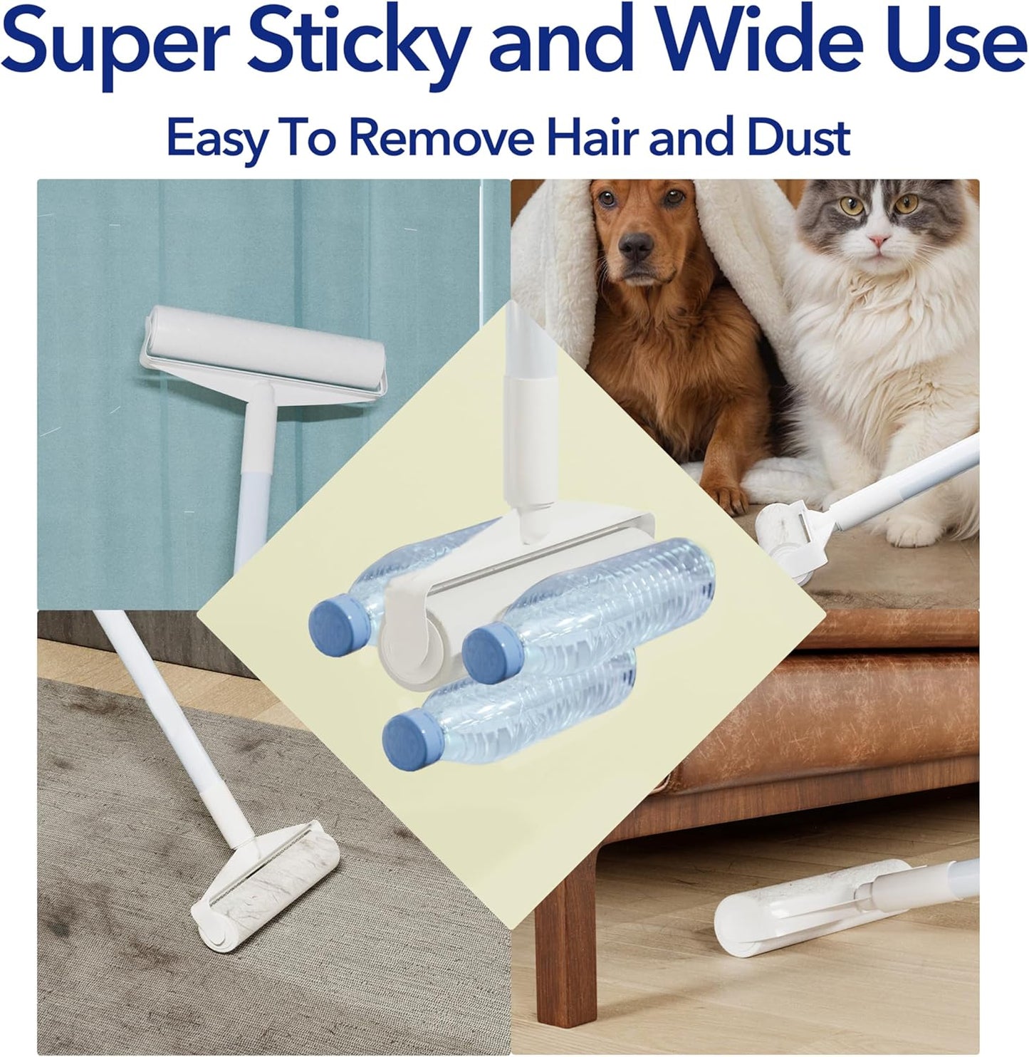 Lint Rollers for Pet Hair Extra Sticky, 800 Sheets Mega Value Set Lint Rollers for Pet Hair Removal, Dog and Cat Lint Remover for Clothes, Furniture, Carpet