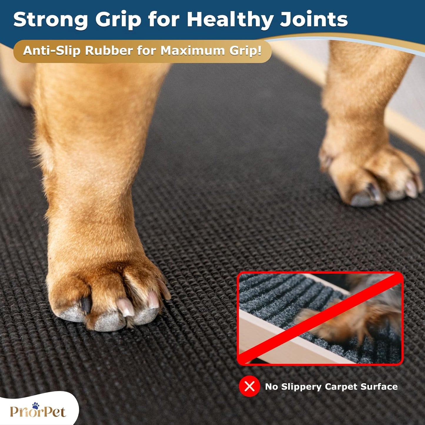 Dog Ramp for Couch – Non-Slip, Sturdy Build Foldable Wooden Dog Ramp – Supports up to 200 lbs – 7 Adjustable Heights (14"–20.5") – Enhanced Stability – Birchwood Pet Ramp for Small Dogs – Gray