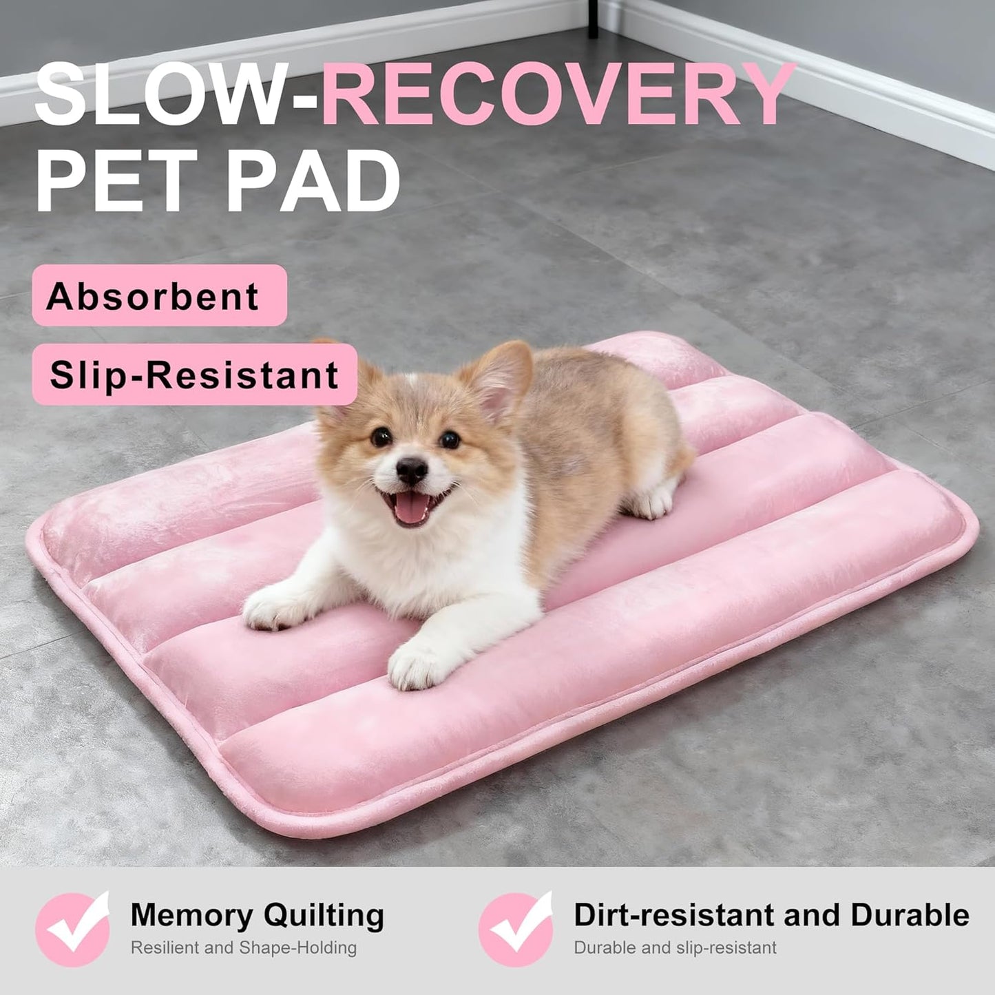 Dog Bed Mat, Reversible Crate Pad & Cute Dog Bed - Machine Washable Kennel Mat with Ultra Soft for Small Dogs (Cool/Warm), 24" x 18", Grey&Star