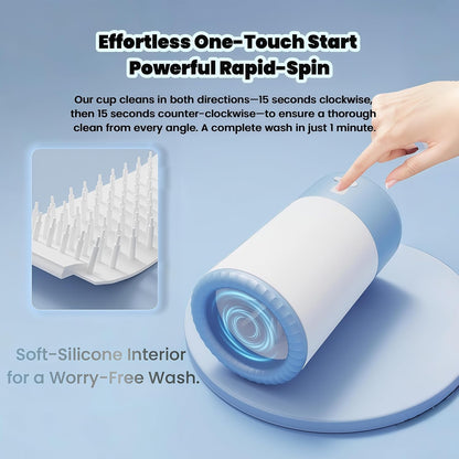 Lervynxi-Dog Paw Cleaner, Portable Automatic Pet Paw Washer - One Touch Start, ABS Body, Detachable Silicone Brush, USB Rechargeable, for Small & Medium Dogs, Clean Paws, White Glacier Blue