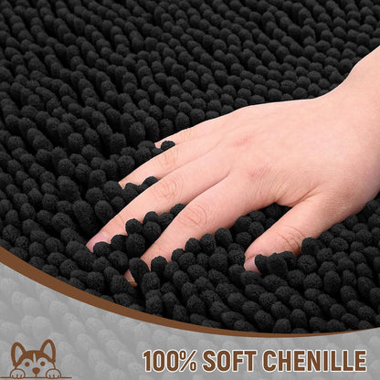 Absorbent Dog Door Mat for Muddy Paws, 60" x 24" Chenille Indoor Mats for Entryway, Trap Dirt Front Door Mat Indoor Entrance Washable Non Slip Soft