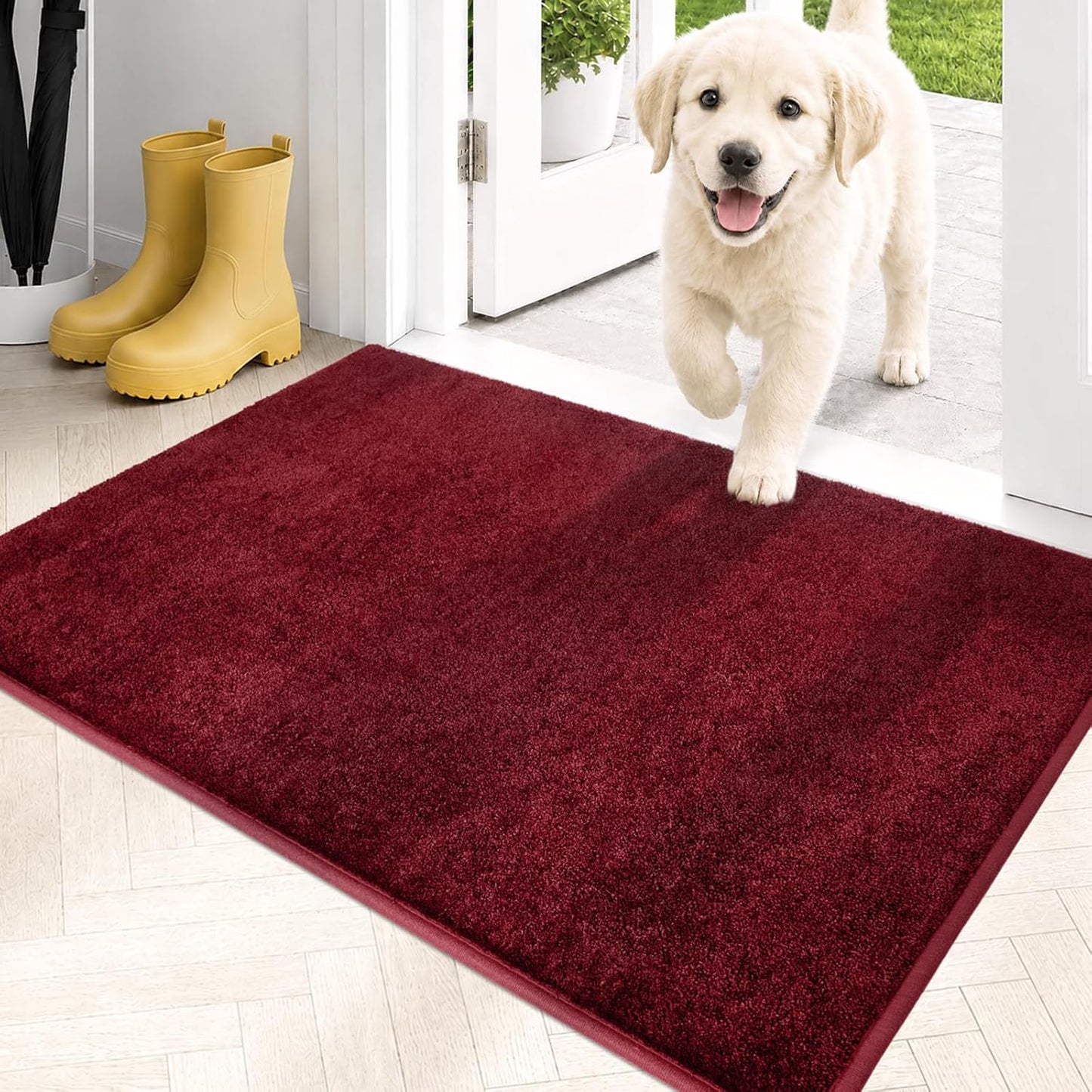 PURRUGS Dirt Trapping Door Mat 20" x 31.5", Non-Slip Machine Washable Entryway Rug, Dog Doormat, Indoor Front Door Mat, Super Absorbent Entry Rug for Muddy Shoes & Paws, Bluish Grey-Black