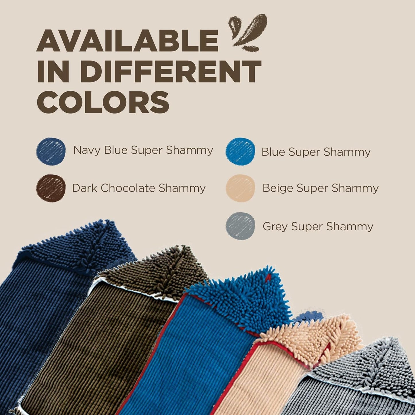 Soggy Doggy Super Shammy Dog Towel – Absorbent Microfiber Chenille Pet Towel for Drying Wet Dogs, Paws, Quick Dry Dog Shammy with Hand Pockets, Machine Washable – Chocolate/Oatmeal Trim, 31” x 14”