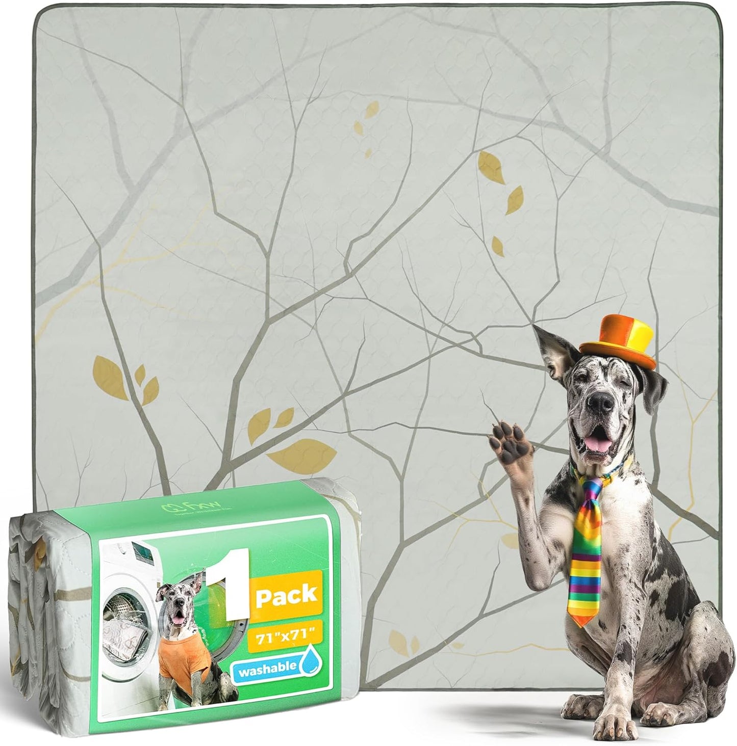 FXW Washable Pee Pads for Dogs, Puppy Pads with Super Absorbent, Specifically Designed for FXW Rollick/Homeplus 24inch 6 Panels Dog Playpen, 39" x 63" Rectangle, Khaki, 1 Pack