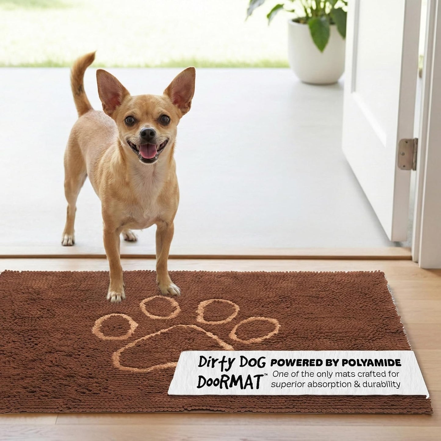 Dog Gone Smart Dirty Dog Doormat - Fast Drying Rug with Super Gripper Backing for Clean Floors - Super Absorbent and Machine Washable Mat for Muddy Paws - Grey