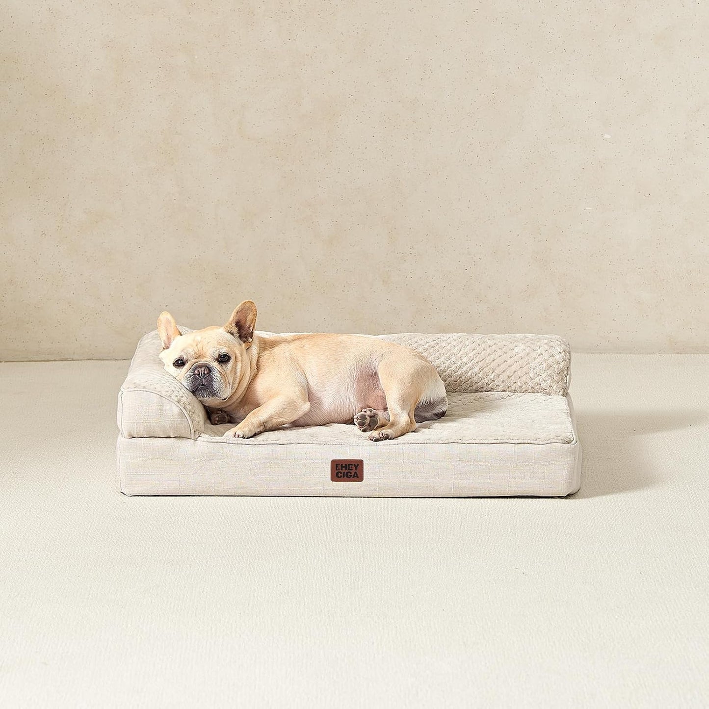 EHEYCIGA Orthopedic Dog Bed Medium Size Dogs, Memory Foam Dog Bed with Washable Removable Cover, Waterproof Pet Sofa Couch for Crate with Nonskid Bottom, 30x20x6, Grey