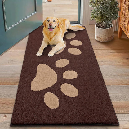 Smiry Dog Door Mat for Muddy Paws, Absorbs Moisture and Dirt, Low-Profile Entryway Mat with Non-Slip Backing, Entry Indoor Outdoor Doormat for Inside Floor (30x20 Inches, Grey, Striped)