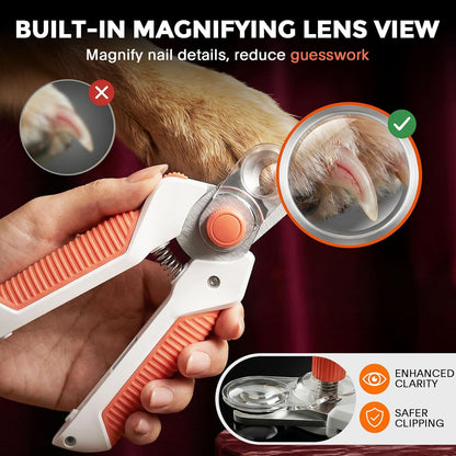 Dogs & Cats Nail Clippers with Light – Safety Guard Pet Nail Trimmer Reveals the Quick, Stainless Steel Blades, Beginner Friendly Grooming Tool for Home Use, Suitable for Small, Medium & Large Pets