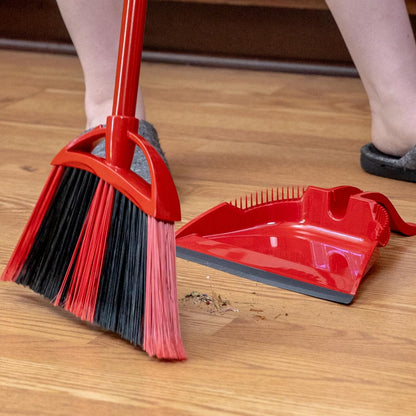 O-Cedar Pet Pro Broom with Step-On Dustpan | Remove 99% with One Sweep | Removes 3 Times More Pet Hair | Quiet Cleaning Tool for Cat and Dog Owners