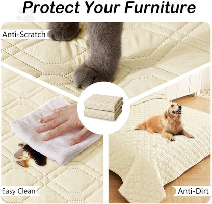 hyha Waterproof Dog Bed Blanket, Soft Pet Blankets, Waterproof Couch Cover for Dogs, Reversible Sofa Covers Washable for Furniture (30x70 Inch, Grey/Dark Grey)
