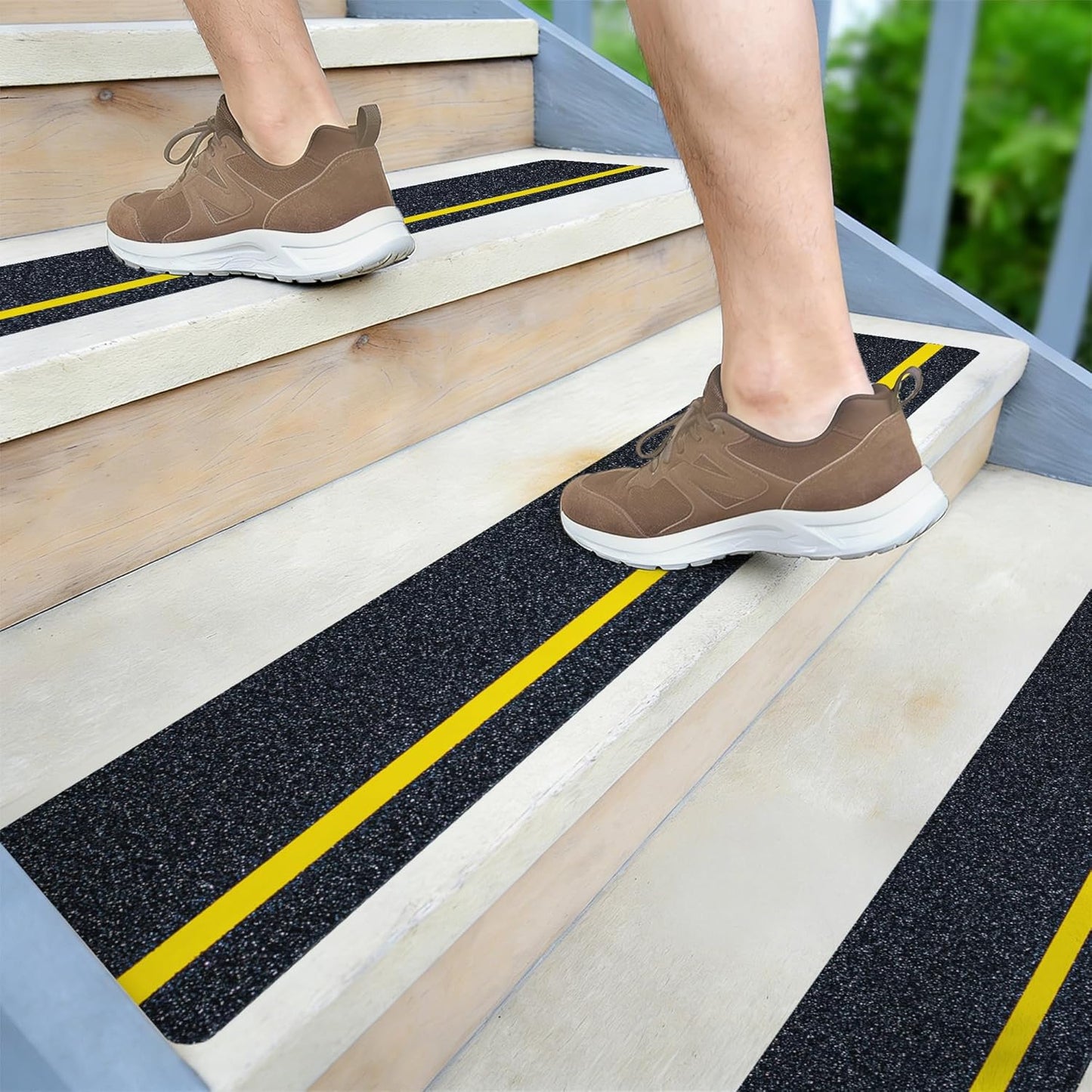 LifeGrip Stair Treads Non-Slip (15PCS), Anti Slip Transparent Stair Treads Tape for Indoor Wooden Step (4"X30"X15P-Treads)