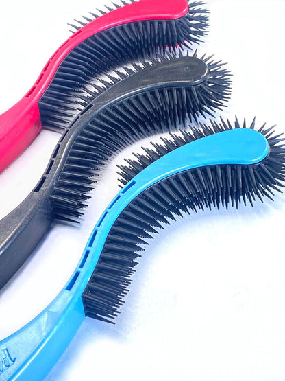 Cat Brush, Blue. Designed for Comfort, Created for Cats and Dogs. Ergonomic shape promotes stress free grooming. Great for long to short haired cats. Made in the USA.