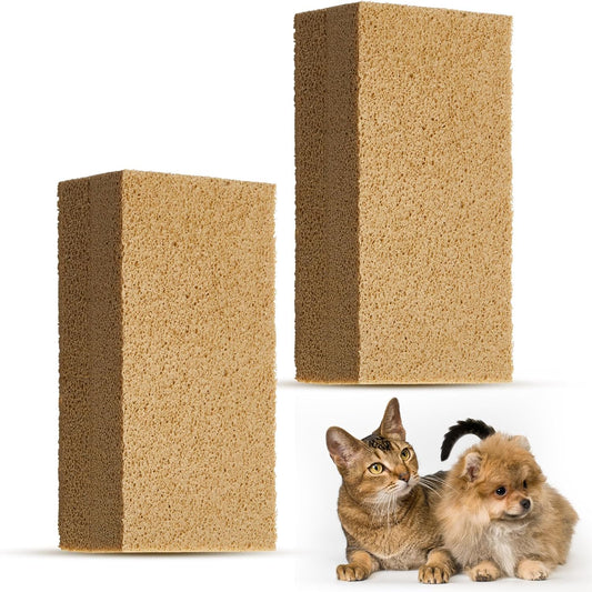 Pet Hair Remover Sponge Cat and Dog Hair Sponge Rubber Pet Fur Lifter Removal Tool, Remove from Furniture, Carpet, Bedding, Clothing, 6.26 x 3.28 x 1.89 Inch(Khaki,1 Pack)