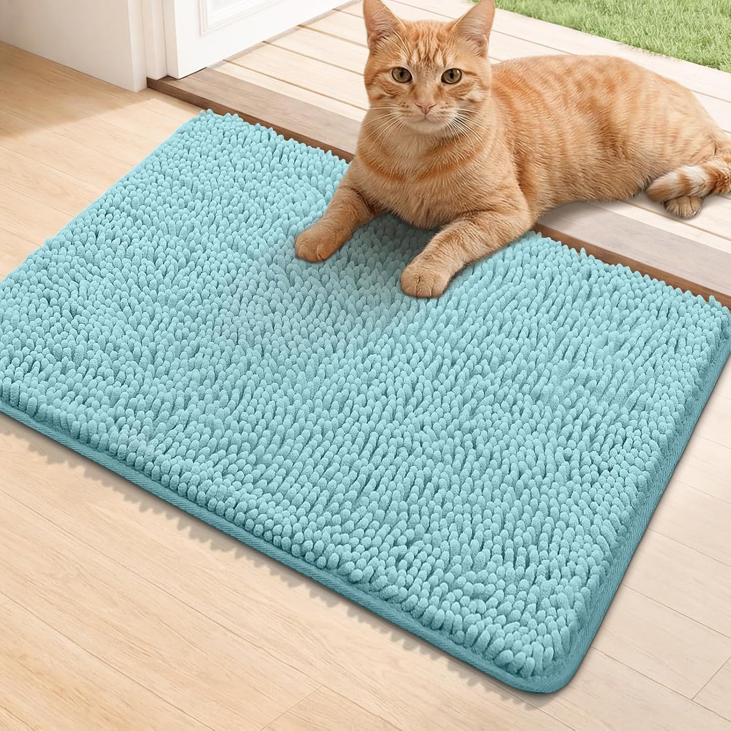 Bcoimo Super Absorbent Dog Door Mat, 30"*20" Anti Slip Mat for Muddy Paws, Pet Rugs for Dirty Paws Washable that Absorbs Moisture and Dirt, for Dog Cage and Pet Resting Carpet