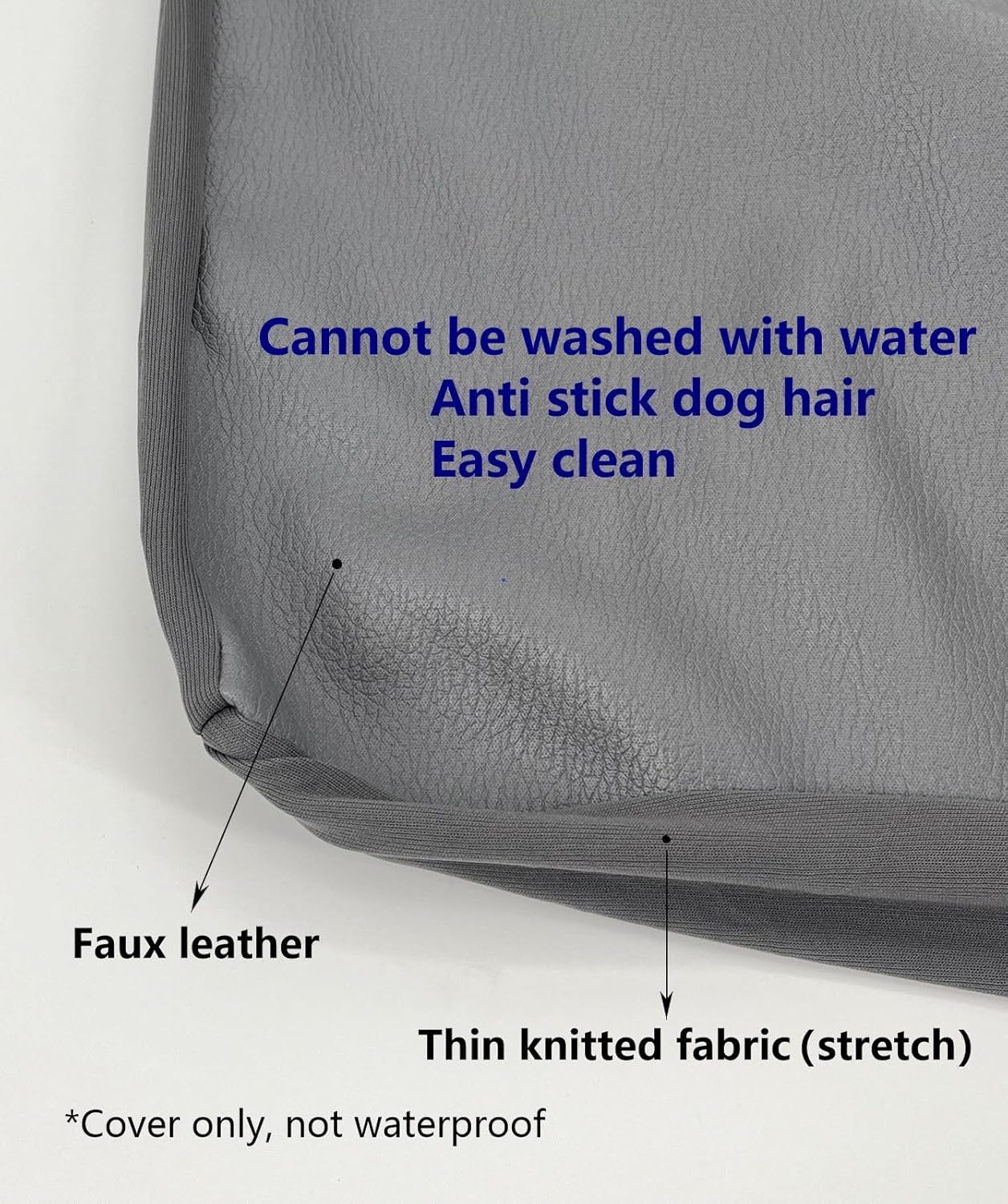 Grey Waterproof Dog Bed Slip Cover Dog Bed Liner Elastic 42 x 30 Inch