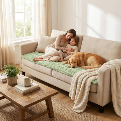 Smiry Couch Cover for Dogs, Non Slip Washable Sofa Protector for Pets, Soft Furniture Cover for Leather & Fabric Couches, Cozy Protect Against Fur, Dirt & Everyday Messes (Dark Grey, 27.6" x 59")