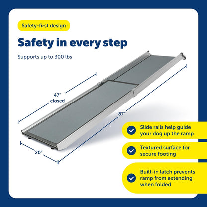PetSafe Happy Ride Telescoping Dog Ramp, Portable Pet Ramp for Cars, Trucks & SUVs with Adjustable Sizing